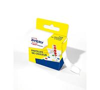 AVERY - Scatola dispenser con 150 pastiglie bianche autoadesive. Diametro 15 mm.