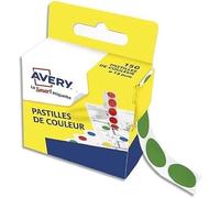 AVERY - Scatola dispenser con 150 pastiglie verdi autoadesive. Diametro 15 mm.