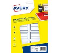 Avery scol120 Custodia di 120 etichette scolastici linee 36 x 56 mm A5 blu, 120 Pezzi