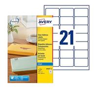 Avery Self Adhesive Address Mailing Labels, Inkjet Printers, 21 per A4 Sheet, 52