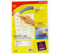 Avery Self Adhesive Clear Address Mailing Labels, Inkjet Printers, 16 Labels Per