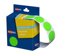 Avery Self Adhesive Dot Labels 24mm 350pcs Flouro Green For Colour Coding System
