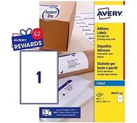 Avery Self Adhesive Parcel Shipping Labels,Inkjet Printers, 1 Label Per A4 Sheet