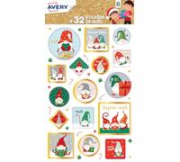 Avery - Set di 32 adesivi decorativi - tema tradizionale, verde e rosso
