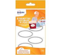 Avery SOLUB18 18 solubile ovale etichette - 55 x 29 mm - bianco con bordo grigio