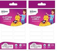 Avery Spagna ETVET36-UK. Etichette per vestiti senza stiro, 45 x 13 mm, 36 etichette per busta. (Confezione da 2)