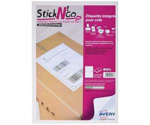 Avery Stickn'go - Set di etichette per spedizioni, 113x164mm, compatibile con Colissimo (L7980) Imballaggio: 100 fogli 113 x 164 mm bianco
