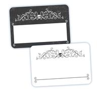 Avery Targhette per nome, teschio di Halloween, design con teschio, senza sollevamento, senza arricciatura, solo scrittura a mano, 36 etichette per nome