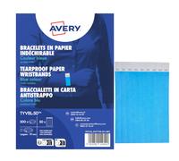 AVERY - TYVBL-50 - Braccialetti identificativi - in Tyvek - blu fluo - 265 x 19 mm - 50 fogli - 10 et-fg - Avery - Conf. 500 pezzi - 103377 - Conf. da 1 Pz. - TYVBL-50