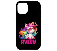 Avery - Unicorno colorato con nome personalizzato, da donna Custodia per iPhone 12/12 Pro