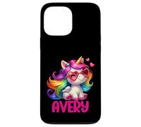 Avery - Unicorno colorato con nome personalizzato, da donna Custodia per iPhone 13 Pro Max