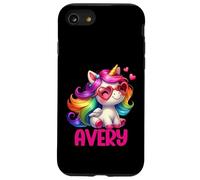 Avery - Unicorno colorato con nome personalizzato, da donna Custodia per iPhone SE (2020) / 7/8