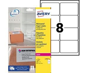 Avery Weatherproof Shipping Labels Laser 8 per Sheet 99.1x67.7mm Ref L7993-25 [200 Labels]