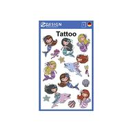 AVERY Zweckform 14 tatuaggi per bambini a forma di sirena (tatuaggi temporanei, tatuaggi impermeabili per bambini, adesivi delicati sulla pelle, adesivi per ragazze, regali di compleanno dei bambini)