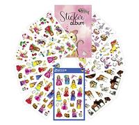 AVERY Zweckform 170 adesivi per bambini con album di adesivi (adesivi per ragazze, album di colla, adesivi per bambini, principessa, cavalli, unicorni, elfi, ballerina, quaderno per principianti) 59985
