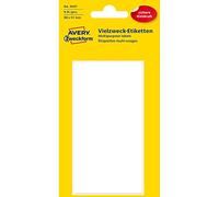 Avery Zweckform 3047 Etichette autoadesive per la casa, 98 x 51 mm, 6 adesivi su 6 fogli, etichette multiuso per casa, scuola e ufficio, per etichettare e numerare, bianche, bianche