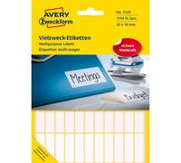 Avery Zweckform 3320 Multipurpose Labels 32 x 10 mm Pack of 1144 White Pack of 1
