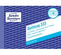 Avery Zweckform 333 Quittung MwSt. separat ausgewiesen, DIN A6, fälschungssicher