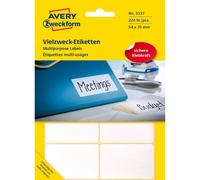 Avery Zweckform 3337 Universal Labels 28 Sheets 224 Labels 54 x 35 mm White 224