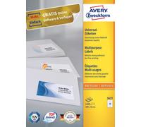 Avery Zweckform 3477 Multi-Purpose Labels 100 Sheets 1,400 Labels 105 x 41 mm Wh