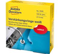 Avery Zweckform 3508 Anelli di rinforzo per fogli/diametro di 13 mm, confezione da 500, bianco