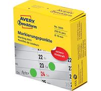AVERY Zweckform 3855 Punti di marcatura autoadesivi (ø 19 mm, 250 punti adesivi su rotolo nel dispenser, adesivi rotondi per calendario, agenda e bricolage, verde