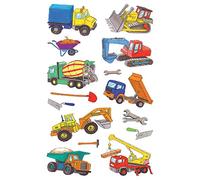 Avery Zweckform 53198 Adesivi per bambini, confezione da 28 pezzi In carta Baustellenfahrzeuge