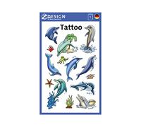 AVERY Zweckform 56439 tatuaggi per bambini, 13 pezzi (tatuaggi temporanei delfini, tatuaggi per bambini, tatuaggi impermeabili, adesivi per compleanni dei bambini, regalini, giochi per feste, per