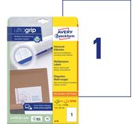 Avery Zweckform 6119 Universal Labels 210 x 297 mm 25 Sheets White 210 x 297 mm