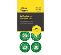 AVERY Zweckform 6944-2020 - Targhetta di prova annuale resistente 2020 (autoadesiva, misura piccola, Ø 30 mm, 80 adesivi su 10 fogli), colore: Verde