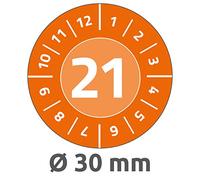 Avery Zweckform 6946-2021 - Etichette di prova, 80 etichette con numero 2021, Ø 30 mm, 10 fogli, arancione