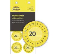 AVERY Zweckform 80 targhe di prova 20xx (con numero annuo da registrare da soli, resistenti, fortemente autoadesive, diametro 30 mm, adesivo di prova, sigillo di prova scrivibile in pellicola adesiva