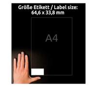 Avery Zweckform 3658 Address Labels A4 Pack of 2,400 Labels 64.6 x 33.8 mm Matt