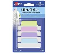 AVERY Zweckform Art. 74768 - Strisce adesive trasparente/pastello (24 note adesive, 63,5 x 25,4 mm, scrivibili su entrambi i lati, fogli adesivi rimovibili, Page Marker, Sticky Notes, etichette adesive)