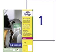 AVERY Zweckform B4775-50 Etichette per pellicole resistenti (50 adesivi, 210 x 297 mm su A4, autoadesiva, estremamente forte, per superfici difficili, pellicola adesiva stampabile per esterni), 50 fogli, bianco