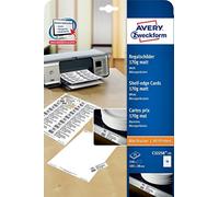 Avery Zweckform C32258-25, Cartoline postali perforate, 105 x 38 mm 170 g/m2, 35
