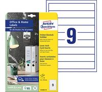 AVERY Zweckform C32266-10 - Inserti dorso per cartelle (90 etichette dorso, 30 x 190 mm su formato A4, stampabili per inserto, microperforazione, ideali per casa) 10 fogli bianchi