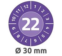 AVERY Zweckform Confezione da 80 badge di prova 2022 (resistenti, resistenti, autoadesivi, diametro 30 mm, adesivi di prova, scrivibili, realizzati in pellicola vinilica) 6944-2022 viola