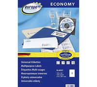 Avery Zweckform ELA027 e100-Etichette per fotocopiatrice, 210 x 297 mm, 100 fogli per stampante a getto d'inchiostro, Laser e fotocopiatrici