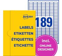 AVERY Zweckform Etichette trasparenti (1890 etichette adesive, 25 x 10 mm, formato A4, autoadesive, per stampare, resistenti alle intemperie, etichette/adesivi del prodotto), 10 fogli, trasparenti