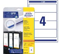 Avery Zweckform Filing Labels Opaque Suitable for All A4 Printers White 100
