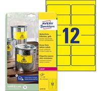 Avery Zweckform Heavy Duty Yellow Labels for Laser Printers 63.5 x 29.6 mm Yello
