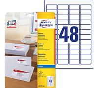Avery-zweckform j4791-25 etichette 45.7 x 21.2 mm carta bianco 1200 pz