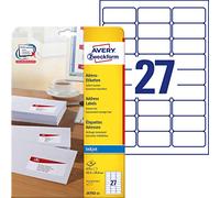 Avery Zweckform J4792-25, 100 fogli, Etichette indirizzi per buste formato C6, 63,5 x 29,6 mm