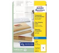Avery Zweckform J8567-25 Shipping Labels 210 x 297 mm 25 Pack of 25 Labels Trans