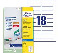 Avery Zweckform J8871 - Fogli magnetici stampabili, 90 etichette, 78 x 28 mm, rivestimento speciale, colore: Bianco