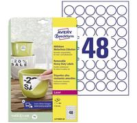Avery-Zweckform L4716REV-20 Etichetta a pellicola Ø 30 mm Pellicola Bianco 960