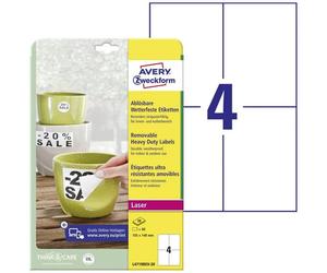 Avery-Zweckform L4719REV-20 Etichetta a pellicola 105 x 148 mm Pellicola in po