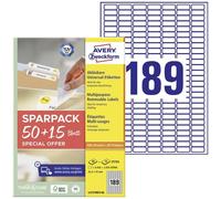 Avery-Zweckform L4731REV-65 Etichetta universale 25.4 x 10 mm Carta Bianco 65