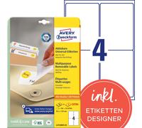 Avery Zweckform L4733REV-25 Universal Labels 25 Sheets / 100 Labels / 99.1 x 139
